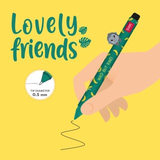 Legami Milano Gel Pen with "Wild but Kind" Gorilla Animal Decoration - Lovely Friends με Μαύρο Μελάνι CPP0030