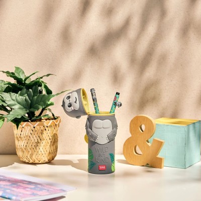 Legami Milano Gorilla "Wild but Kind" 2-in-1 Silicone Pencil Case - Kawaii Κασετίνα Σιλικόνης Μαύρη KA0026
