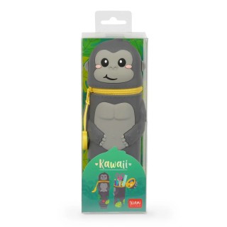 Legami Milano Gorilla "Wild but Kind" 2-in-1 Silicone Pencil Case - Kawaii Κασετίνα Σιλικόνης Μαύρη KA0026