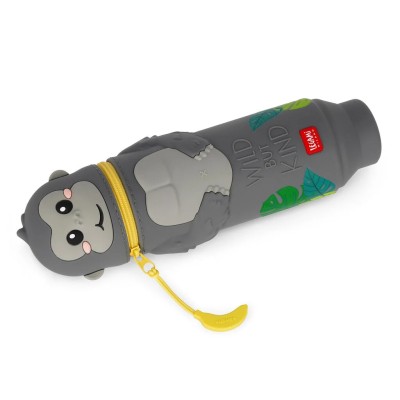 Legami Milano Gorilla "Wild but Kind" 2-in-1 Silicone Pencil Case - Kawaii Κασετίνα Σιλικόνης Μαύρη KA0026