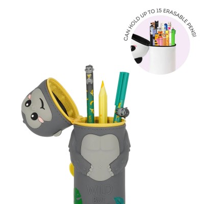 Legami Milano Gorilla "Wild but Kind" 2-in-1 Silicone Pencil Case - Kawaii Κασετίνα Σιλικόνης Μαύρη KA0026