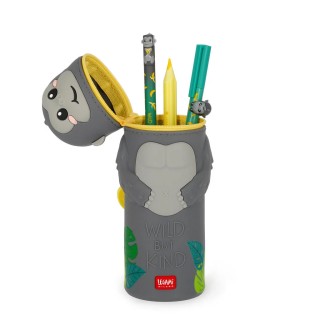 Legami Milano Gorilla "Wild but Kind" 2-in-1 Silicone Pencil Case - Kawaii Κασετίνα Σιλικόνης Μαύρη KA0026