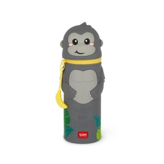 Legami Milano Gorilla "Wild but Kind" 2-in-1 Silicone Pencil Case - Kawaii Κασετίνα Σιλικόνης Μαύρη KA0026
