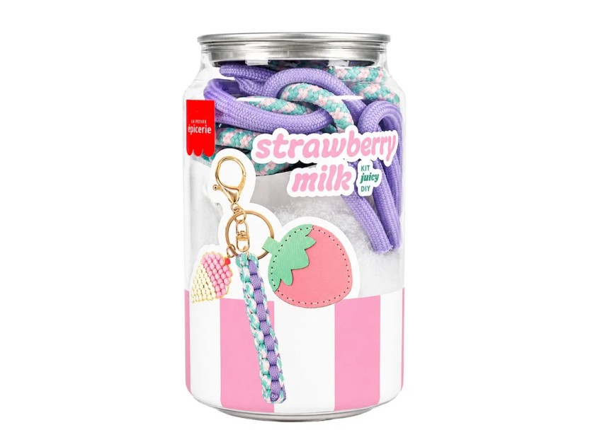 La Petite Epicerie Bag Charm Pshiiit Can Kit - Strawberry Milk