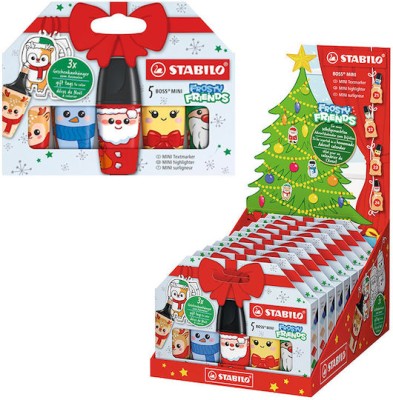 Stabilo Mini Boss Frosty Friends Μαρκαδοράκια Υπογράμμισης Σετ 5 Τεμάχια 07/05-32-10