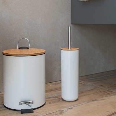 ESTIA ΧΑΡΤΟΔΟΧΕΙΟ ΜΠΑΝΙΟΥ BAMBOO ESSENTIALS SOFT CLOSE 5lt ΛΕΥΚΟ