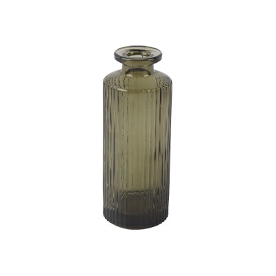 ESTIA ΓΥΑΛΙΝΟ ΔΙΑΚΟΣΜΗΤΙΚΟ ΒΑΖΟ GLOWER RIB SMOKED GREEN