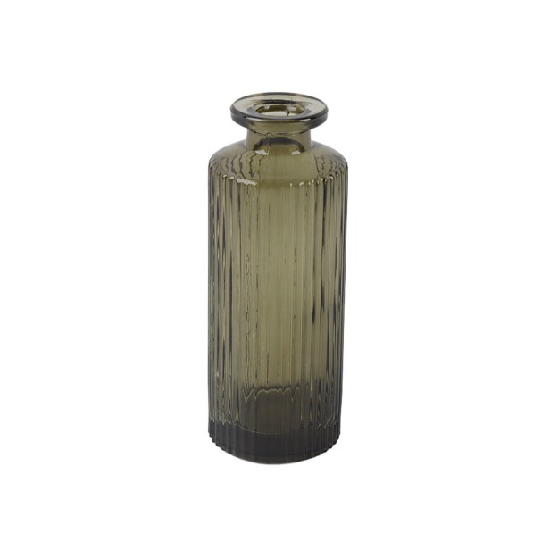 ESTIA ΓΥΑΛΙΝΟ ΔΙΑΚΟΣΜΗΤΙΚΟ ΒΑΖΟ GLOWER RIB SMOKED GREEN