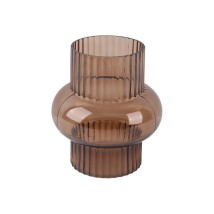 ESTIA ΔΙΑΚΟΣΜΗΤΙΚΟ ΓΥΑΛΙΝΟ ΒΑΖΟ GLOWER 20.5cm ΚΑΦΕ
