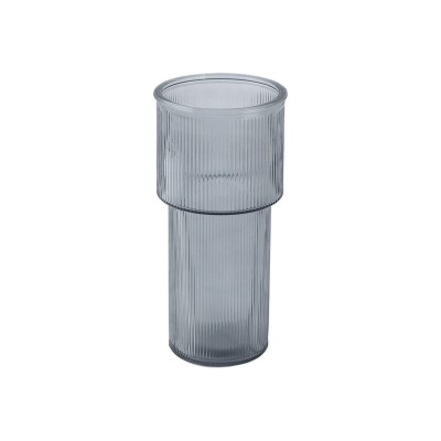 ESTIA ΔΙΑΚΟΣΜΗΤΙΚΟ ΓΥΑΛΙΝΟ ΒΑΖΟ RIPPLE 24cm ΓΚΡΙ