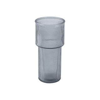 ESTIA ΔΙΑΚΟΣΜΗΤΙΚΟ ΓΥΑΛΙΝΟ ΒΑΖΟ RIPPLE 24cm ΓΚΡΙ