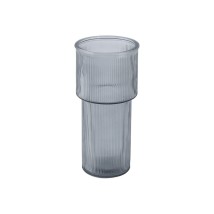 ESTIA ΔΙΑΚΟΣΜΗΤΙΚΟ ΓΥΑΛΙΝΟ ΒΑΖΟ RIPPLE 24cm ΓΚΡΙ
