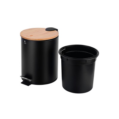 ESTIA ΧΑΡΤΟΔΟΧΕΙΟ ΜΠΑΝΙΟΥ BAMBOO ESSENTIALS SOFT CLOSE 5lt ΜΑΥΡΟ