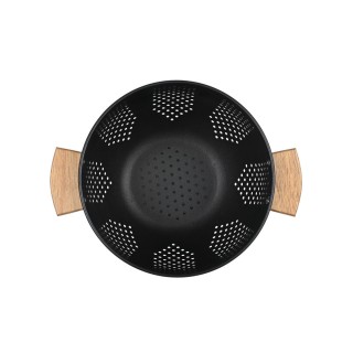 ESTIA ΣΟΥΡΩΤΗΡΙ ΖΥΜΑΡΙΚΩΝ ALLURE ΑΝΟΞΕΙΔΩΤΟ ΑΤΣΑΛΙ 22cm ΜΕ ΞΥΛΙΝΕΣ ΛΑΒΕΣ ΜΑΥΡΟ