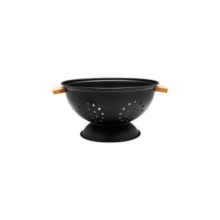 ESTIA ΣΟΥΡΩΤΗΡΙ ΖΥΜΑΡΙΚΩΝ BAMBOO ESSENTIALS ΜΕΤΑΛΛΙΚΟ ΜΕ ΛΑΒΕΣ 24x24x13.7cm ΜΑΥΡΟ