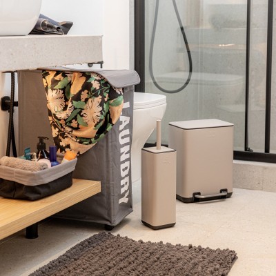 ESTIA ΧΑΡΤΟΔΟΧΕΙΟ ΜΠΑΝΙΟΥ CUBIC SOFT CLOSE 6lt TAUPE