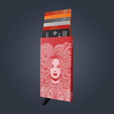 Pularys Zen Cards ''Red The Mermaid'' Μεταλλική Καρτοθήκη Κόκκινη 191510811