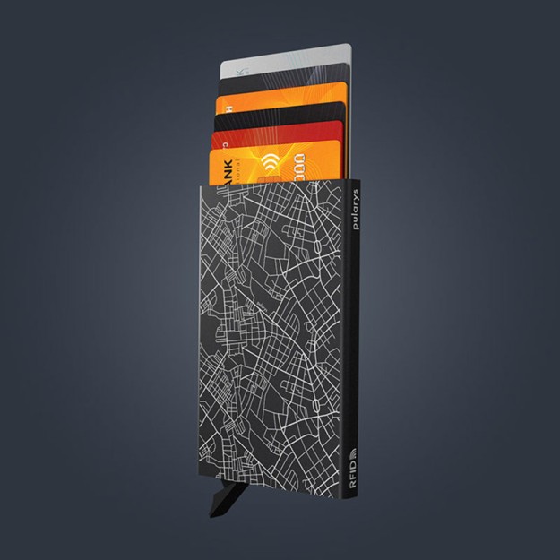 Pularys Zen Cards ''Black Streets Berlin'' Μεταλλική Καρτοθήκη Μαύρη 191910801
