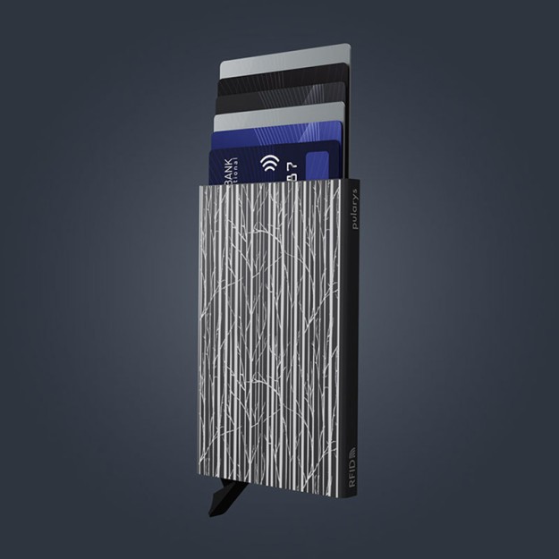 Pularys Zen Cards ''Dark Grey Winter Birches'' Μεταλλική Καρτοθήκη Ανθρακί 192315535