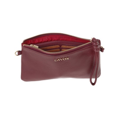 Lavor 1-6033 Δερμάτινη Γυναικεία Τσάντα Ώμου/Χειρός Cherry