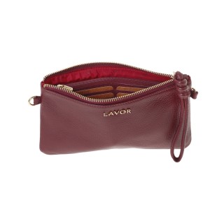 Lavor 1-6033 Δερμάτινη Γυναικεία Τσάντα Ώμου/Χειρός Cherry