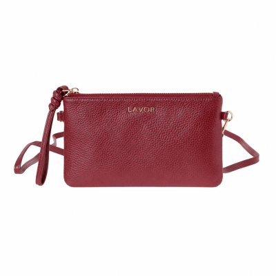 Lavor 1-6033 Δερμάτινη Γυναικεία Τσάντα Ώμου/Χειρός Cherry