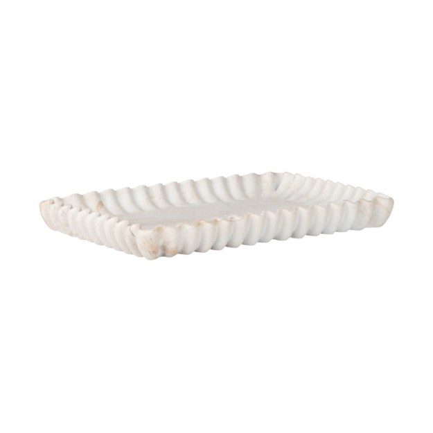 ESTIA ΔΙΣΚΟΣ ΟΡΘΩΓΩΝΙΟΣ NYRA ΜΕ ΕΦΕ ΜΑΡΜΑΡΟΥ 28x18x3cm IVORY
