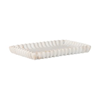 ESTIA ΔΙΣΚΟΣ ΟΡΘΩΓΩΝΙΟΣ NYRA ΜΕ ΕΦΕ ΜΑΡΜΑΡΟΥ 28x18x3cm IVORY