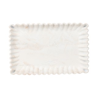 ESTIA ΔΙΣΚΟΣ ΟΡΘΩΓΩΝΙΟΣ NYRA ΜΕ ΕΦΕ ΜΑΡΜΑΡΟΥ 28x18x3cm IVORY