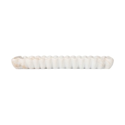 ESTIA ΔΙΣΚΟΣ ΟΡΘΩΓΩΝΙΟΣ NYRA ΜΕ ΕΦΕ ΜΑΡΜΑΡΟΥ 28x18x3cm IVORY