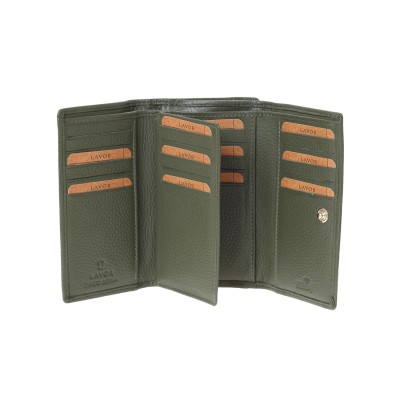 Lavor 1-6156 Μεγάλο Δερμάτινο Γυναικείο Πορτοφόλι με RFID Olive