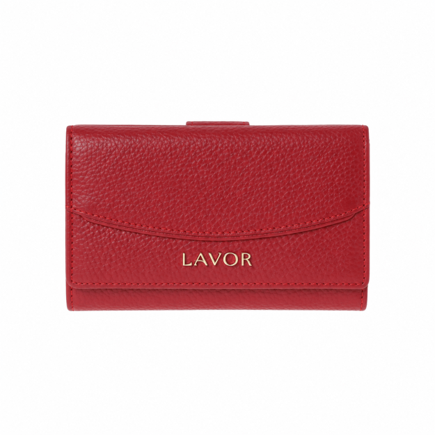 Lavor 1-6186 Μεγάλο Δερμάτινο Γυναικείο Πορτοφόλι με RFID Κόκκινο
