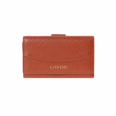 Lavor 1-6186 Μεγάλο Δερμάτινο Γυναικείο Πορτοφόλι με RFID Caramel