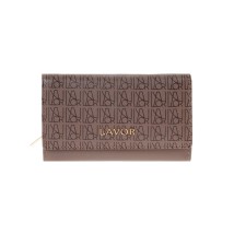Lavor 1-6182 Μεγάλο Δερμάτινο Γυναικείο Πορτοφόλι με RFID Καφέ