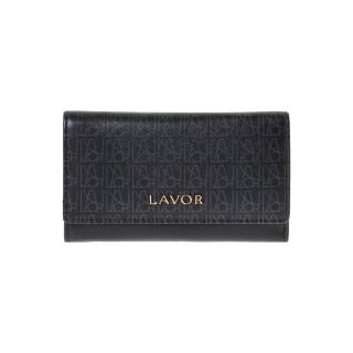 Lavor 1-6186 Μεγάλο Δερμάτινο Γυναικείο Πορτοφόλι με RFID Μαύρο