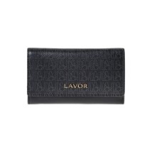 Lavor 1-6182 Μεγάλο Δερμάτινο Γυναικείο Πορτοφόλι με RFID Μαύρο