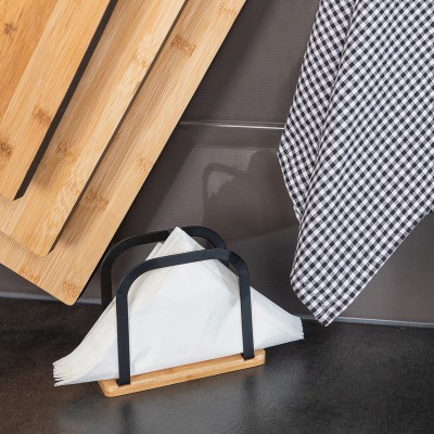 ESTIA ΧΑΡΤΟΠΕΤΣΕΤΟΘΗΚΗ BAMBOO ESSENTIALS ΟΡΘΙΑ ΜΕΤΑΛΛΙΚΗ ΜΑΥΡΗ