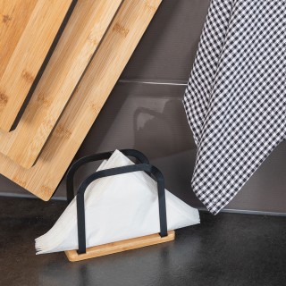 ESTIA ΧΑΡΤΟΠΕΤΣΕΤΟΘΗΚΗ BAMBOO ESSENTIALS ΟΡΘΙΑ ΜΕΤΑΛΛΙΚΗ ΜΑΥΡΗ