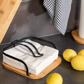 ESTIA ΧΑΡΤΟΠΕΤΣΕΤΟΘΗΚΗ BAMBOO ESSENTIALS ΤΕΤΡΑΓΩΝΗ ΜΕΤΑΛΛΙΚΗ