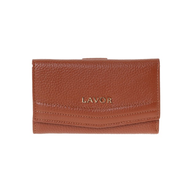 Lavor 1-6019 Μεγάλο Δερμάτινο Γυναικείο Πορτοφόλι με RFID Caramel