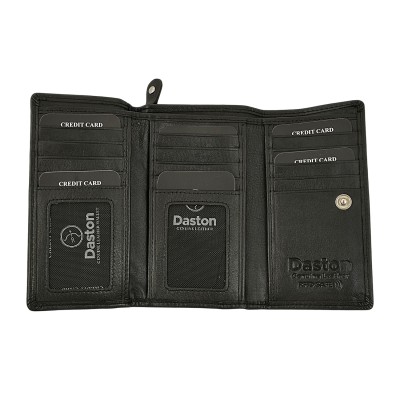 Daston 132 Γυναικείο Δερμάτινο Πορτοφόλι Μικρό Μαύρο