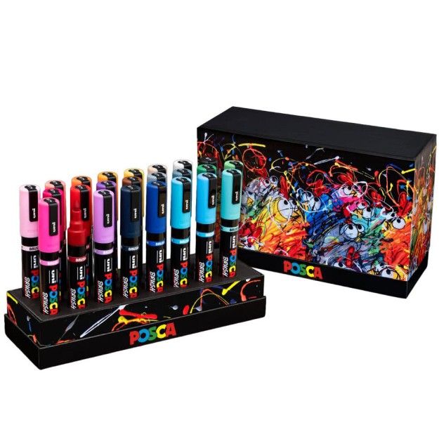 Posca Σετ 24 Μαρκαδόροι Brush με Stand PC-5BR_24P