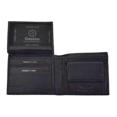 Daston 124 Ανδρικό Δερμάτινο Πορτοφόλι Μπλε