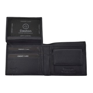 Daston 124 Ανδρικό Δερμάτινο Πορτοφόλι Μπλε