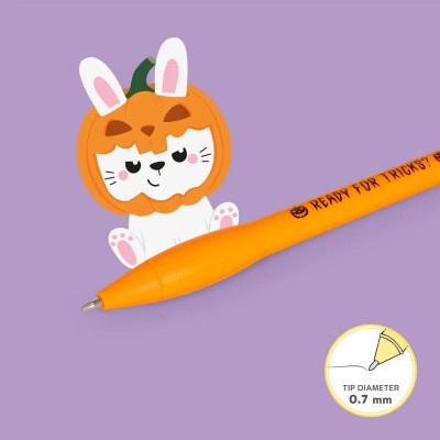 Legami Milano Light-up Ballpoint Pen - Pumpkin Bunny - Writing is Magic WIM0001