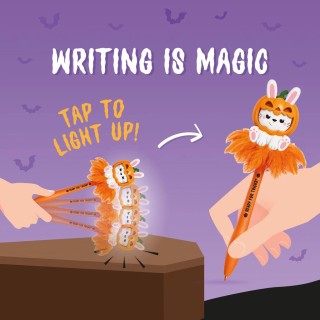 Legami Milano Light-up Ballpoint Pen - Pumpkin Bunny - Writing is Magic WIM0001
