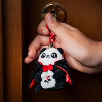Legami Milano Halloween Panda Plush Key Ring "Bam-Boo!" - Tiny Super Soft! SPK0021