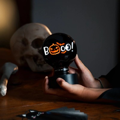 Legami Milano Decorative Lightbulb-Shaped Table Lamp - Pumpkin Booo - Bulb Fiction XL CLB0022