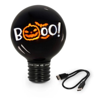 Legami Milano Decorative Lightbulb-Shaped Table Lamp - Pumpkin Booo - Bulb Fiction XL CLB0022
