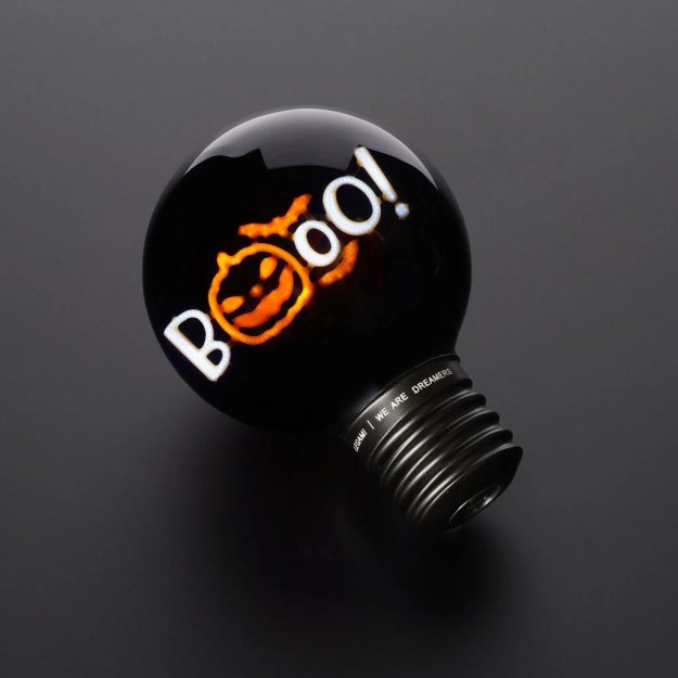 Legami Milano Decorative Lightbulb-Shaped Table Lamp - Pumpkin Booo - Bulb Fiction XL CLB0022